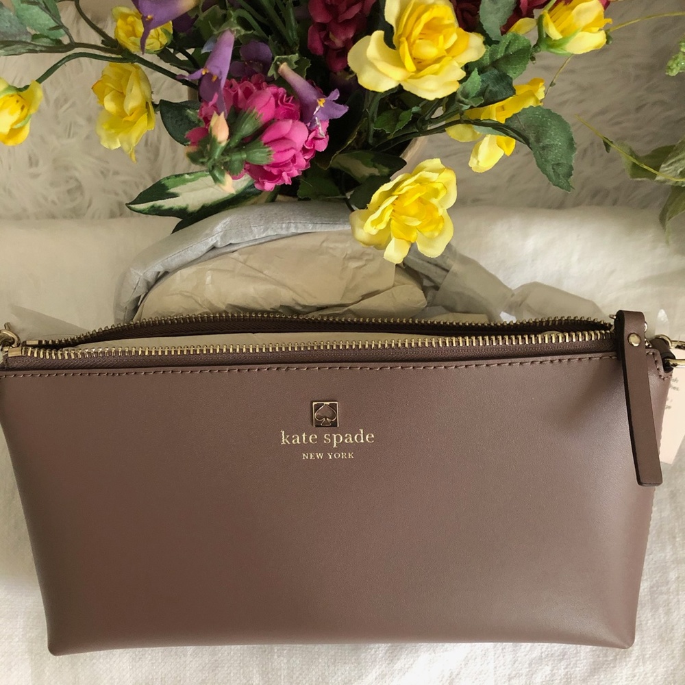 Kate Spade Sawyer Street Declan Crossbody. NWT. Brown (Dusk Cityscape)